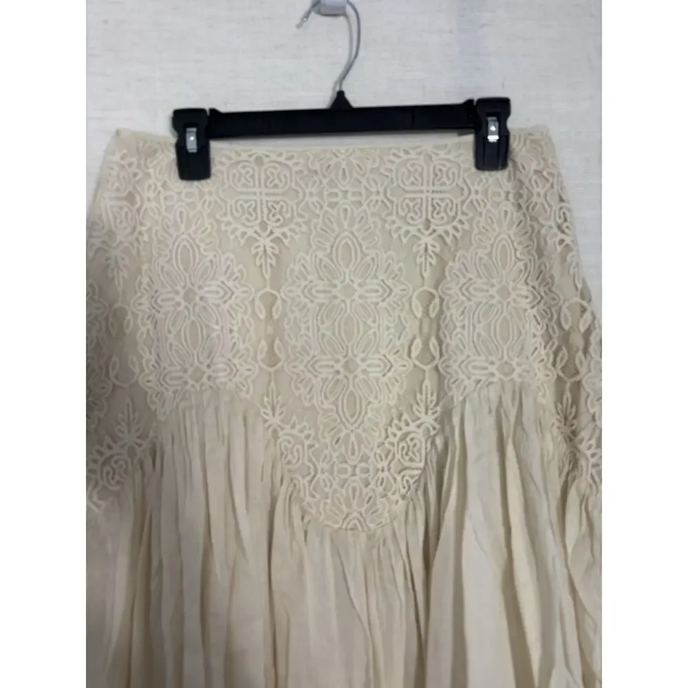 Parker Maxi Skirt 10 High Waisted Lace Cotton Romantic